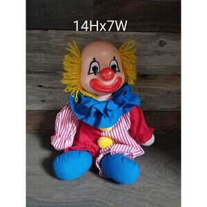 Vtg 1982 Dakin CHEERY-TEARY CLOWN 2-Face Doll Sad Happy Plush